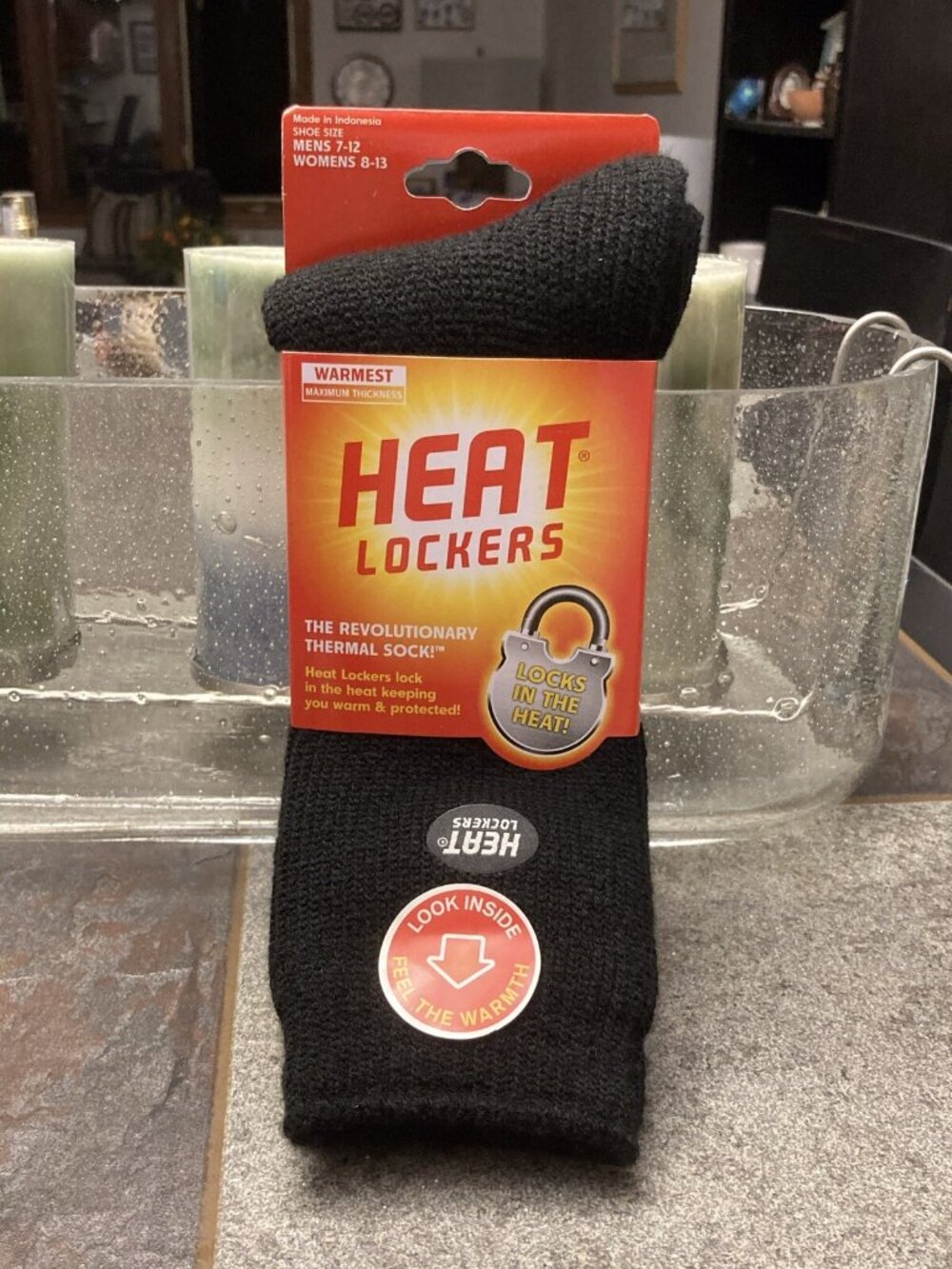 HEAT LOCKERS SOCKS SHOE SZ. MENS 7-12 WOMENS 8-13 “WARMEST MAX THICKNESS” NIP